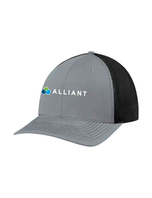 Richardson Adjustable Snapback Original 112 Trucker Cap Heather Grey w/Black Mesh w/Alliant Logo