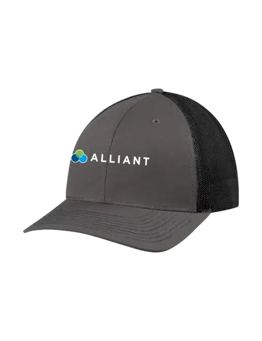 Richardson Adjustable Snapback Original 112 Trucker Cap Dark Grey w/Black Mesh w/Alliant Logo