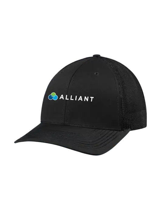 Richardson Adjustable Snapback Original 112 Trucker Cap Black w/Black Mesh w/Alliant Logo