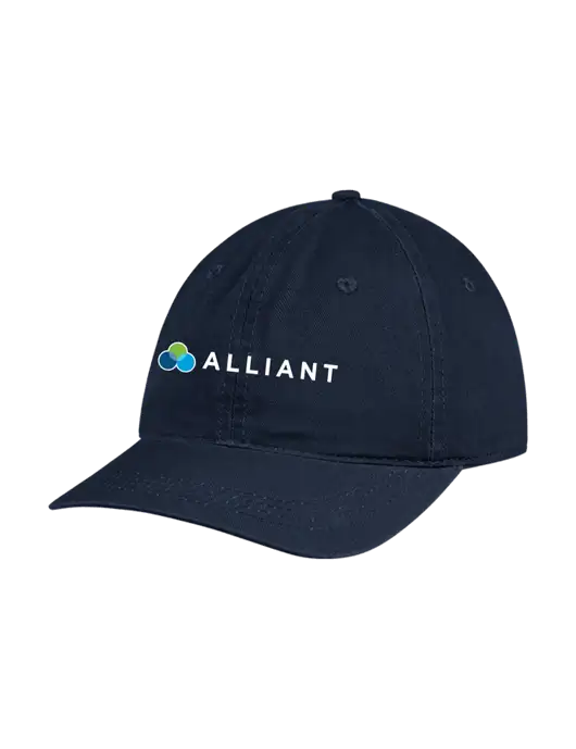 Garment Washed Unstructured Twill Navy Cap w/Alliant Logo