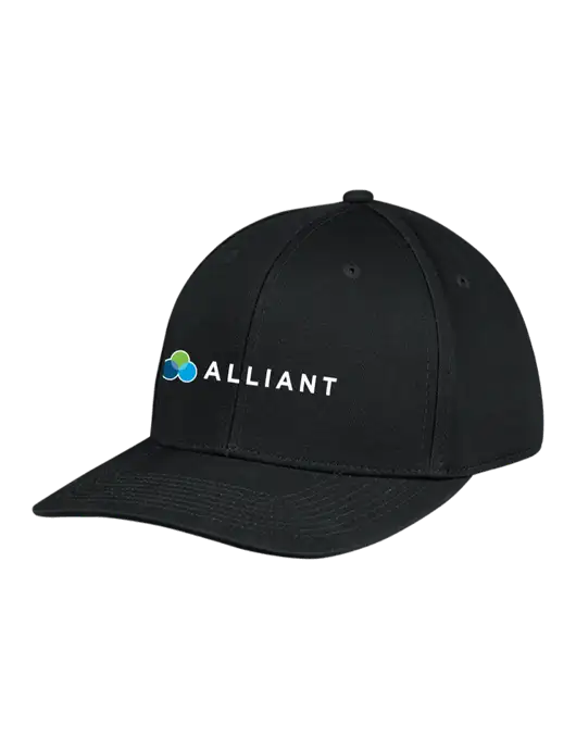 Premium Modern Structured Twill Black Snapback Cap w/Alliant Logo