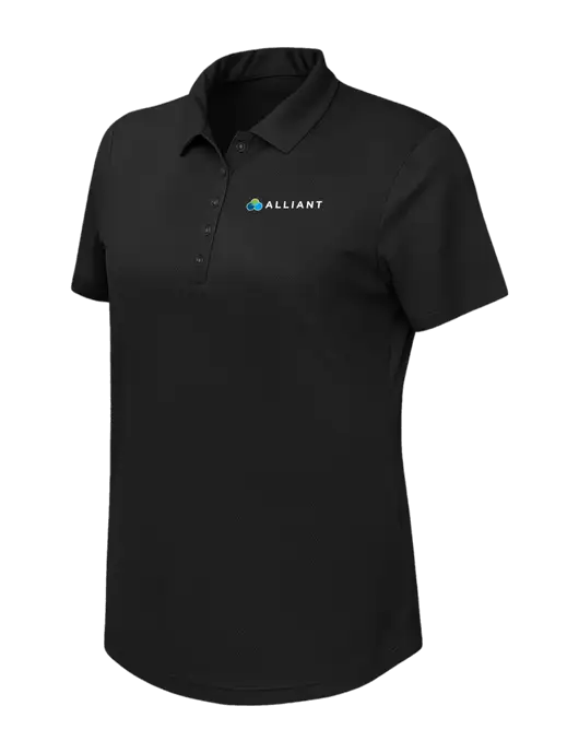 Callaway Womens Birdseye Black Polo w/Alliant Logo