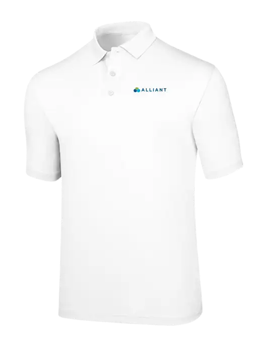 Callaway Opti-Dri White Chev Polo w/Alliant Logo