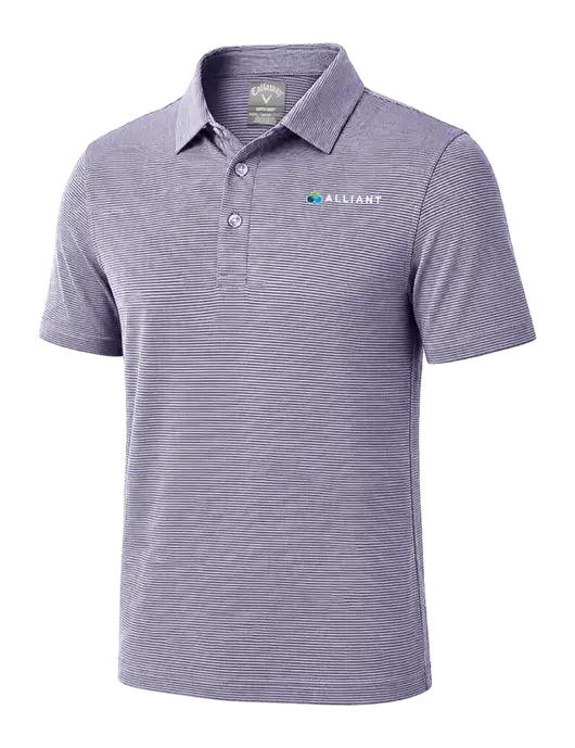 Callaway Navy Fine Line Stripe Polo w/Alliant Logo