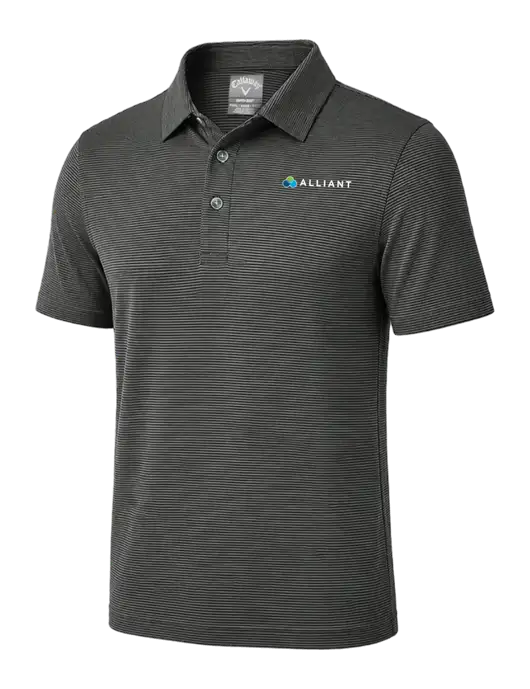 Callaway Black Fine Line Stripe Polo w/Alliant Logo
