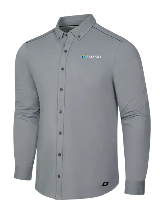 OGIO Medium Grey Heather Modern Code Stretch Button-Up Shirt w/Alliant Logo