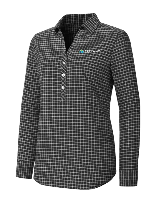 Womens Dark Grey/White City Stretch Shirt w/Alliant Logo