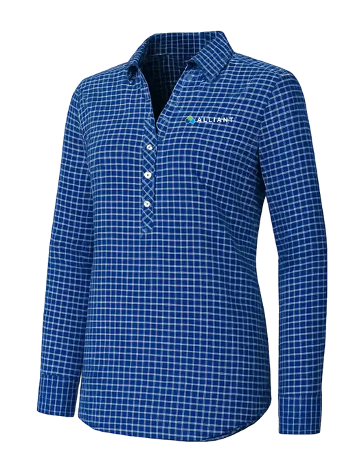Womens Navy/White City Stretch Shirt w/Alliant Logo