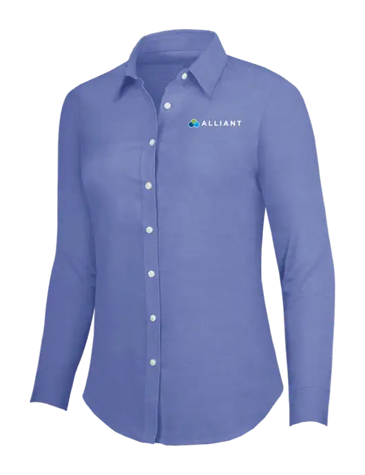 Navy Womens SuperPro Oxford Shirt w/Alliant Logo