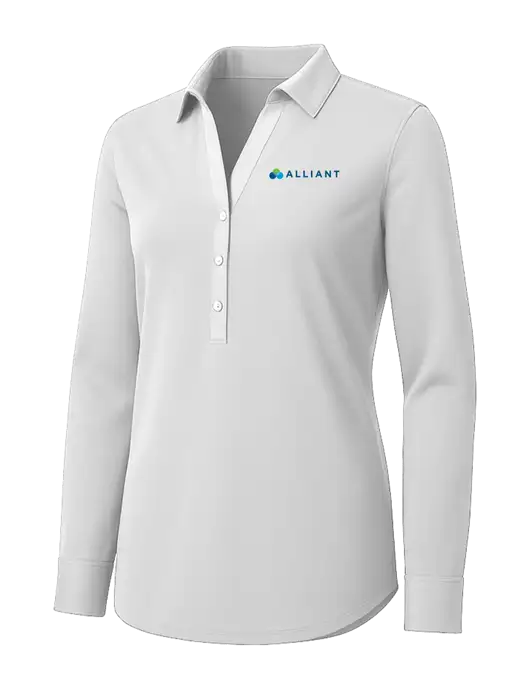 Womens White City Stretch Shirt w/Alliant Logo