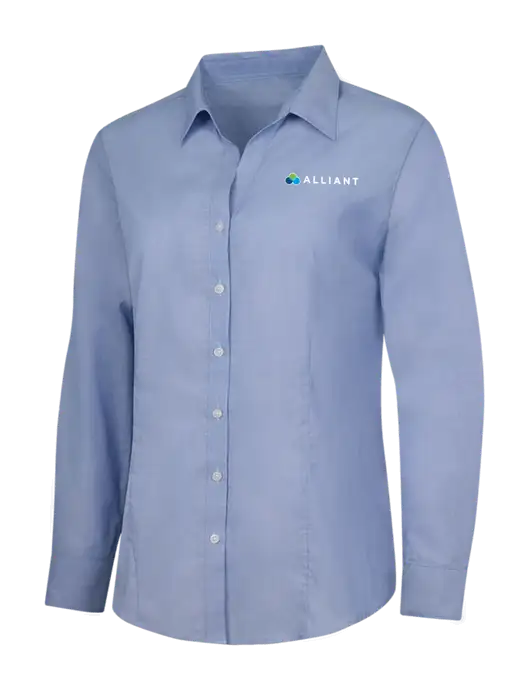 Light Slate Blue Womens Crosshatch Easy Care Shirt w/Alliant Logo