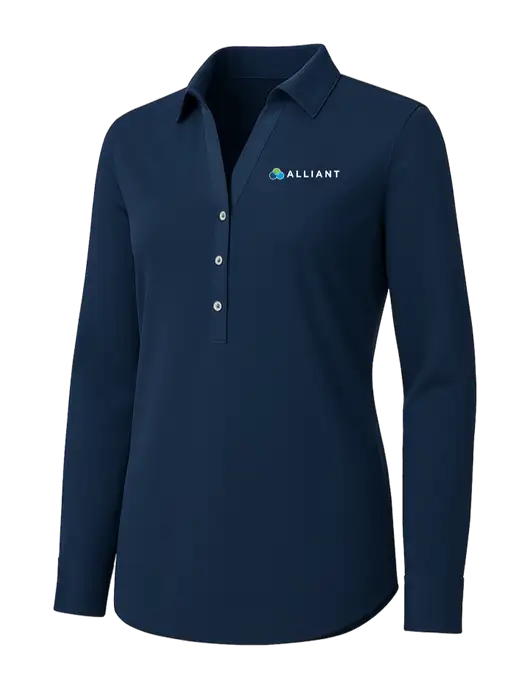 Womens Navy City Stretch Shirt w/Alliant Logo