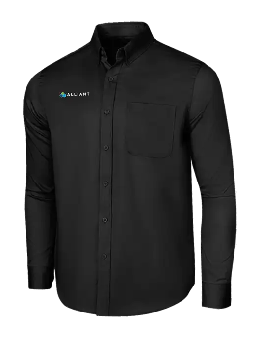 Long Sleeve Deep Black Superpro React Twill Shirt w/Alliant Logo