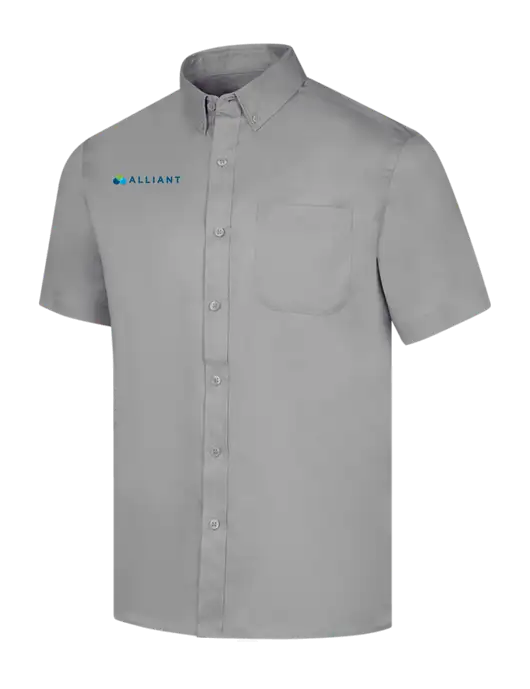 Short Sleeve Light Grey Superpro React Twill Shirt w/Alliant Logo