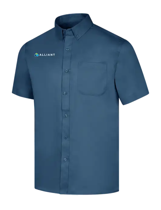 Short Sleeve Light Navy Superpro React Twill Shirt w/Alliant Logo