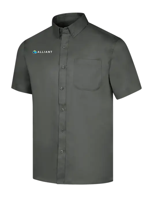 Short Sleeve Dark Grey Superpro React Twill Shirt w/Alliant Logo