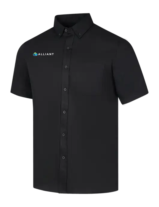 Short Sleeve Deep Black Superpro React Twill Shirt w/Alliant Logo