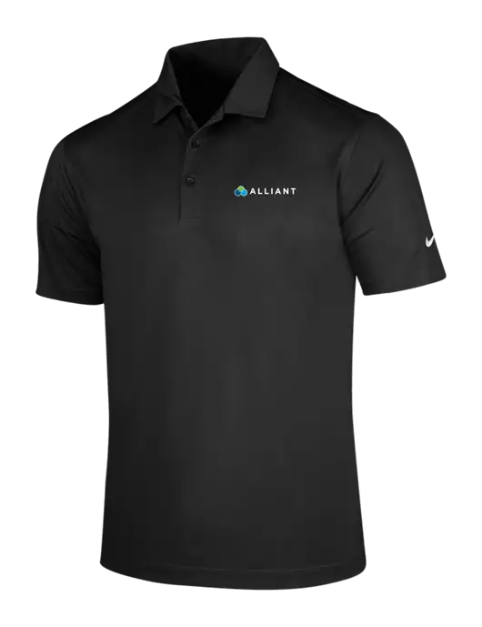 NIKE Black Dri-Fit Vertical Mesh Polo w/Alliant Logo