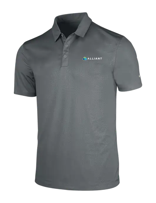 NIKE Medium Grey Dri-Fit Embossed Tri-Blade Polo w/Alliant Logo