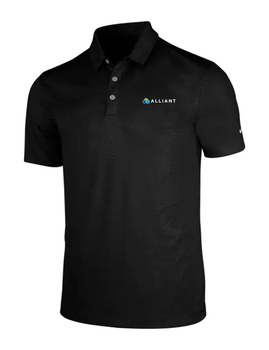 NIKE Black Dri-Fit Embossed Tri-Blade Polo w/Alliant Logo