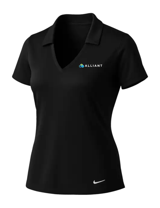 NIKE Black Womens Dri-Fit Vertical Mesh Polo w/Alliant Logo