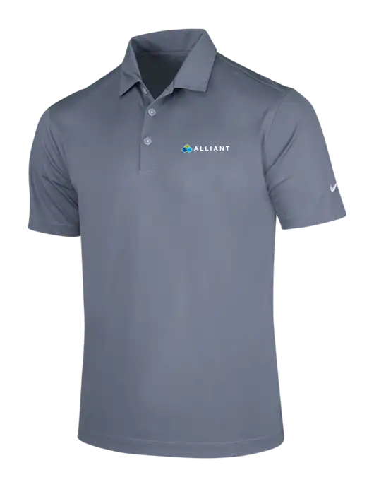 NIKE Medium Grey Dri-Fit Vertical Mesh Polo w/Alliant Logo