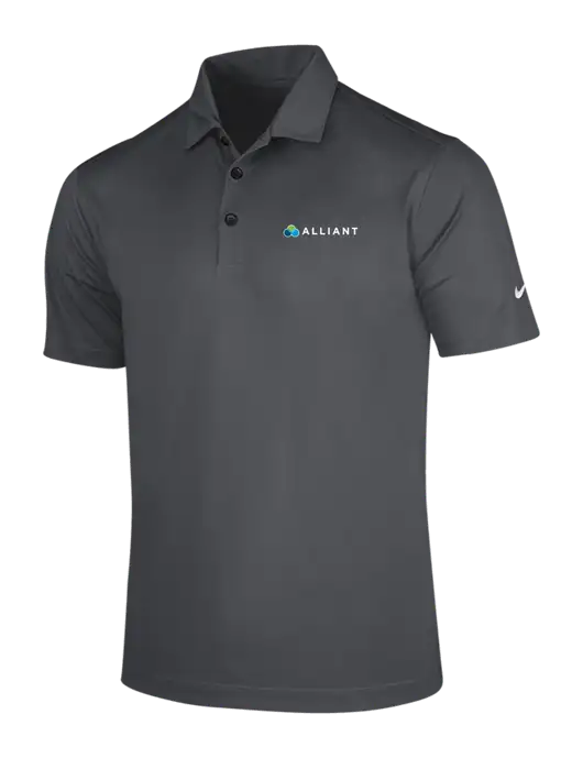 NIKE Dark Grey Dri-Fit Vertical Mesh Polo w/Alliant Logo