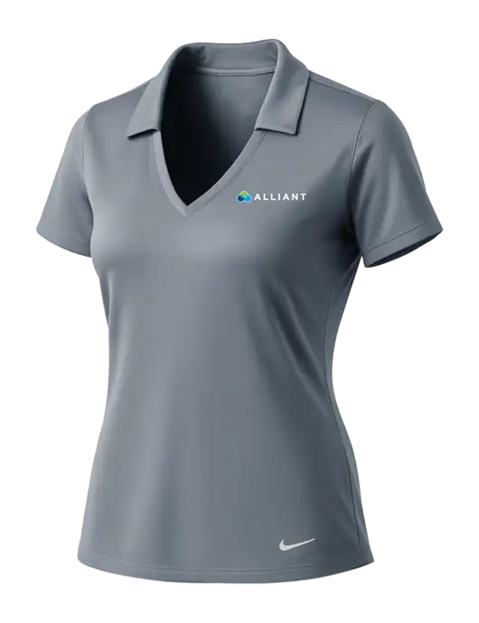 NIKE Medium Grey Womens Dri-Fit Vertical Mesh Polo w/Alliant Logo