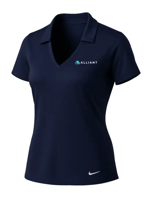 NIKE Dark Navy Womens Dri-Fit Vertical Mesh Polo w/Alliant Logo