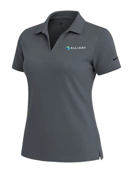 NIKE Dark Grey Womens Dri-Fit Micro Pique Polo w/Alliant Logo
