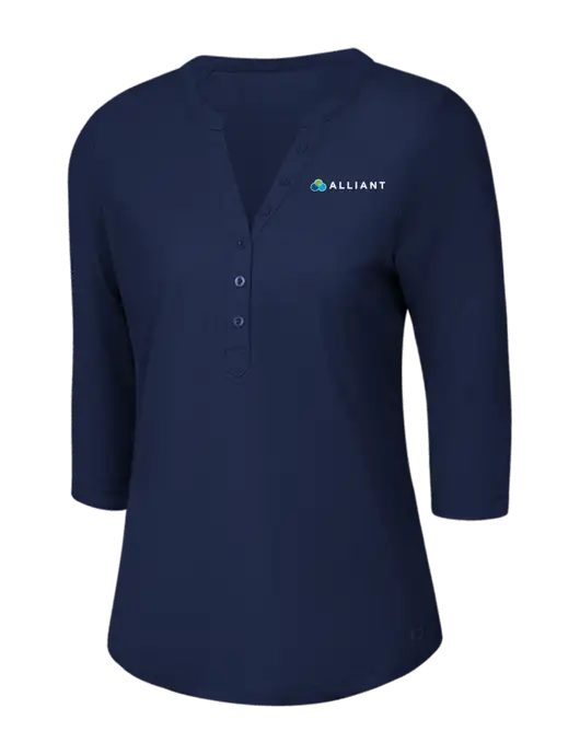 OGIO Navy Jewel Henley w/Alliant Logo