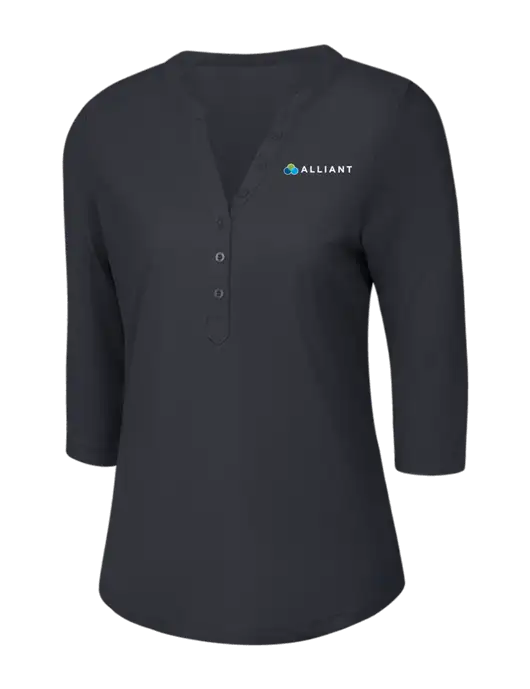 OGIO Charcoal Grey Jewel Henley w/Alliant Logo