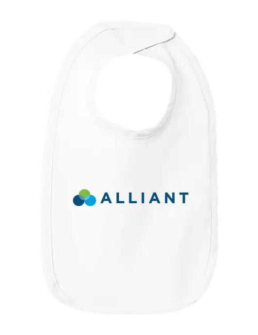 Rabbit Skins White Infant Premium Jersey Bib w/Alliant Logo