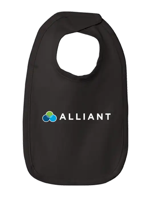 Rabbit Skins Black Infant Premium Jersey Bib w/Alliant Logo