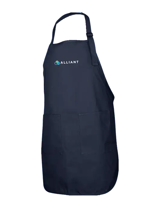 Full-Length Navy Apron With Pockets w/Alliant Logo