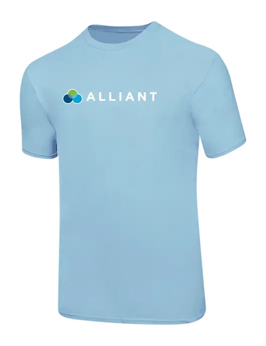 Ring Spun Light Blue 4.5 oz T-Shirt w/Alliant Logo