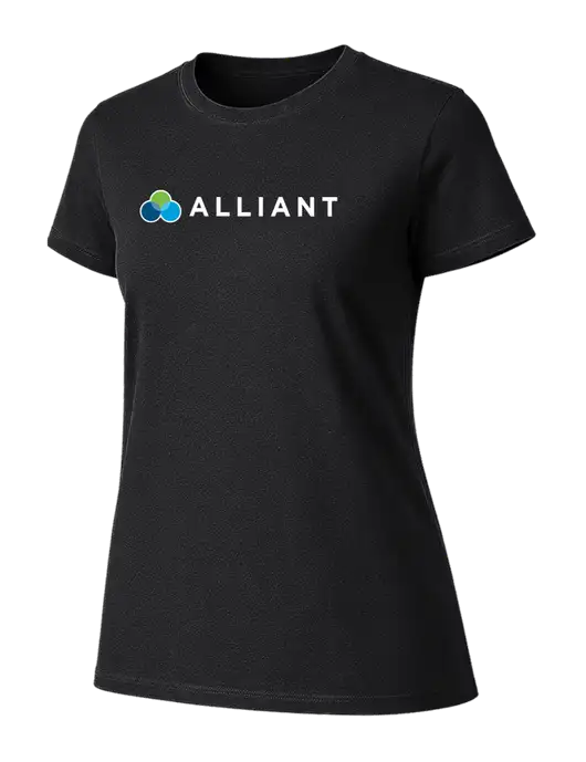 Womens Ring Spun Jet Black 4.5 oz T-Shirt w/Alliant Logo