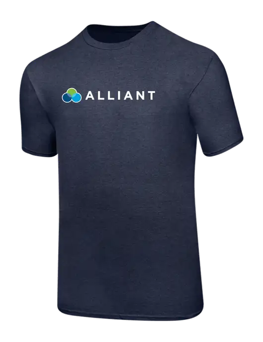 Ring Spun Heather Navy 4.5 oz T-Shirt w/Alliant Logo