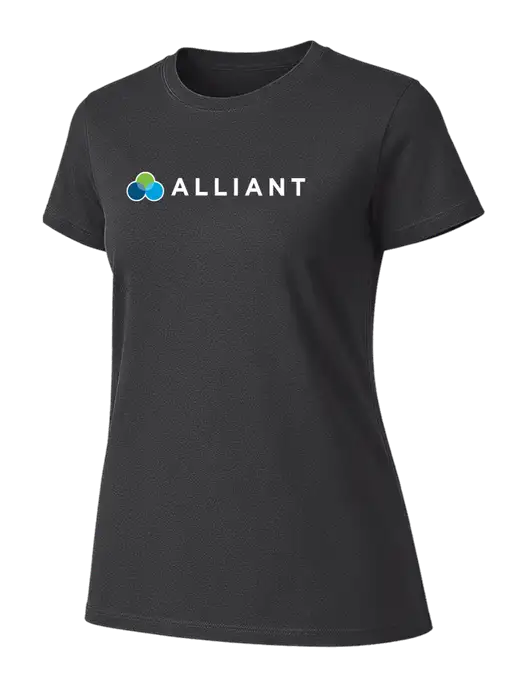 Womens Ring Spun Charcoal 4.5 oz T-Shirt w/Alliant Logo