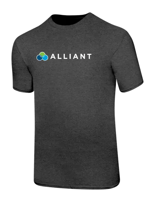 Ring Spun Dark Heather Grey 4.5 oz T-Shirt w/Alliant Logo