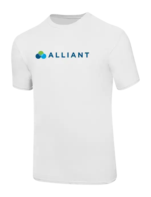 Ring Spun White 4.5 oz T-Shirt w/Alliant Logo