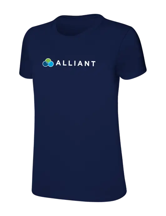 Womens Ring Spun Navy 4.5 oz T-Shirt w/Alliant Logo