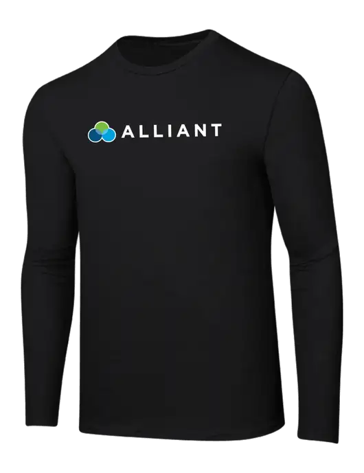 Ring Spun Jet Black 4.5 oz Long Sleeve T-Shirt w/Alliant Logo