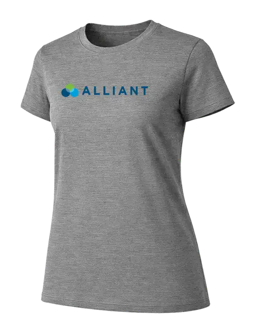 Womens Ring Spun Light Grey Heather 4.5 oz T-Shirt w/Alliant Logo