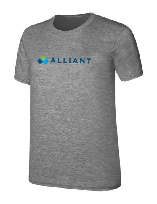 Womens Ring Spun Light Grey Heather 4.5 oz T-Shirt w/Alliant Logo