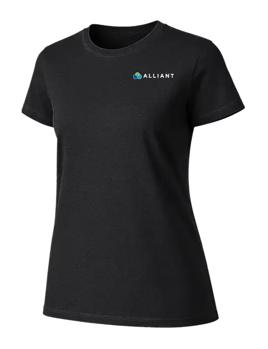 Womens Ring Spun Jet Black 4.5 oz T-Shirt w/Alliant Logo