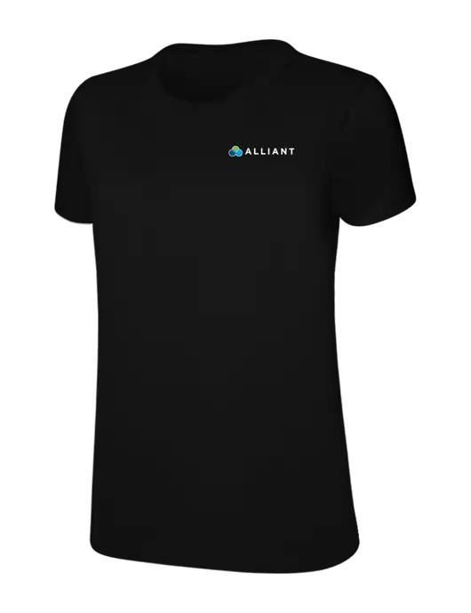 Womens Ring Spun Jet Black 4.5 oz T-Shirt w/Alliant Logo