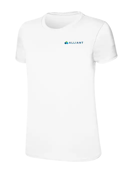 Womens Ring Spun White 4.5 oz T-Shirt w/Alliant Logo