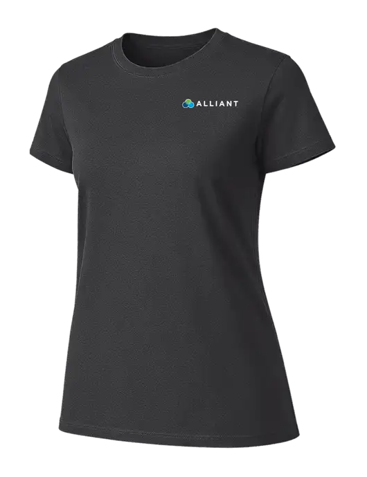 Womens Ring Spun Charcoal 4.5 oz T-Shirt w/Alliant Logo