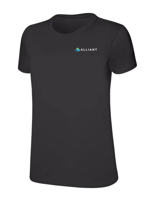 Womens Ring Spun Charcoal 4.5 oz T-Shirt w/Alliant Logo